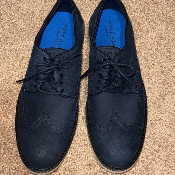 Cole Haan • Go-To Wingtip Oxford • Blue Suede - Picture 2 of 8